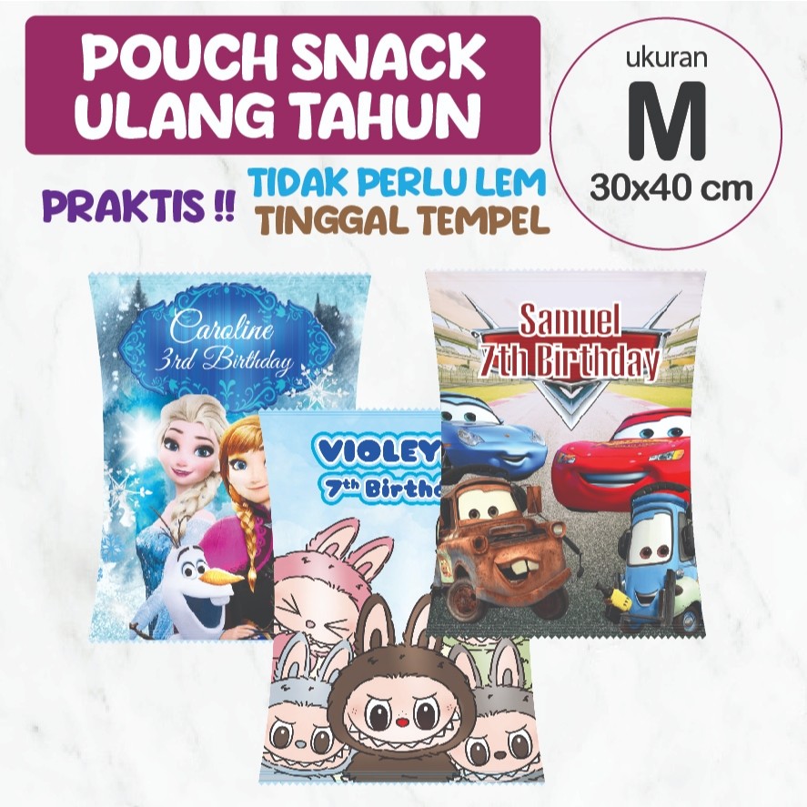 

Pouch Snack Ulang Tahun Anak Ukuran M / Kantong Bingkisan Souvenir Ulang Tahun Anak Ukuran M / Kantong Souvenir