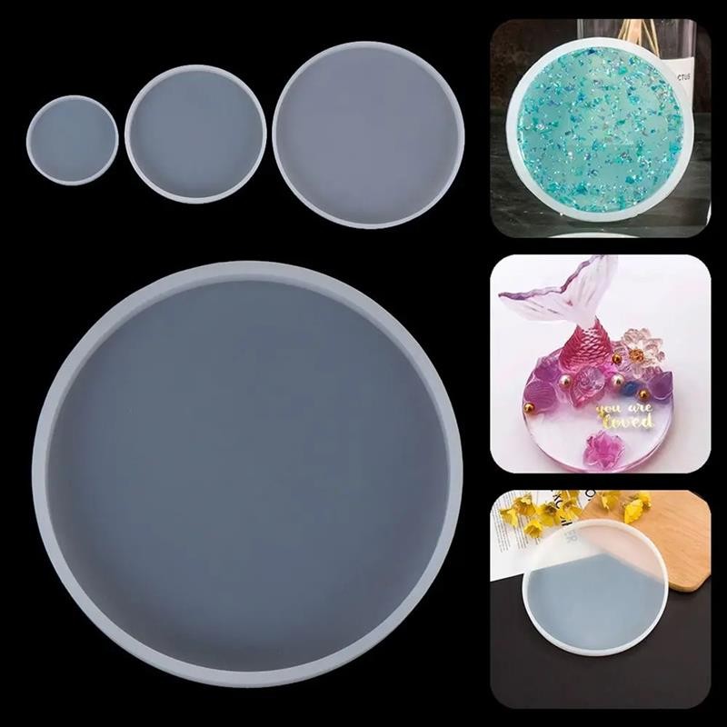 

Round Square Rectangle Shape Coaster Base Silicone Mold Resin Molds Epoxy UV DIY Resin Craft Home Decoration Handmade Tools