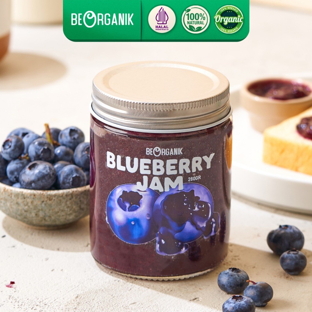 

Beorganik Blueberry Jam / Selai Blueberry 280gr Asli Tanpa Pengawet