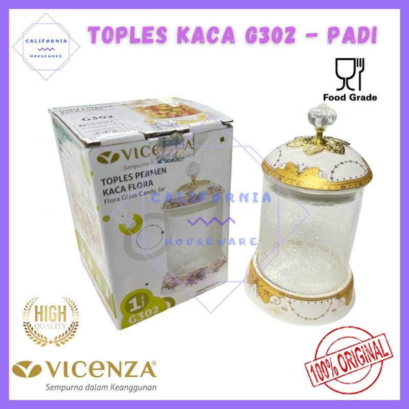 Toples Kaca VICENZA / Toples Permen Kaca Flora / Toples Permen Vicenza G302 & GA302