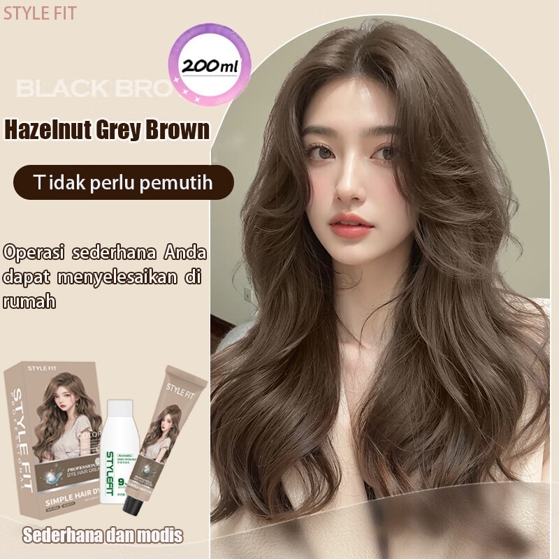 【Tidak Perlu Pemutih】Cat Rambut 200ML Tidak Perlu Pemutih, Wanita Hamil Dapat Menggunakannya, Yang D