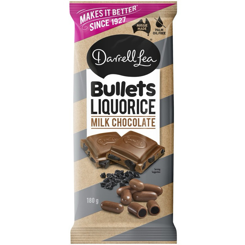 

Darrell Lea Liquorice Milk Chocolate Block 180g - Australia