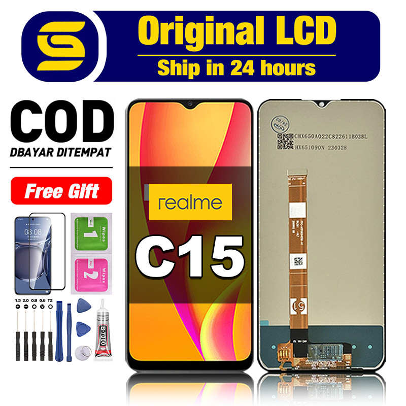 LCD Realme C15 Ori fullset asli touchscreen original 100% lcd For Glass Digitizer COD