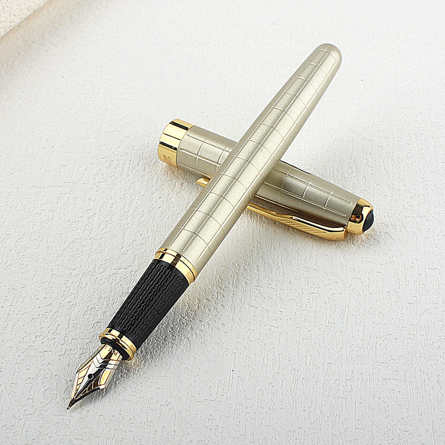 

Classic 103 Metal Fountain Pen Grid Feather Arrow Gold Clip 0 5MM Nib Smooth Ink Office Writing Pen