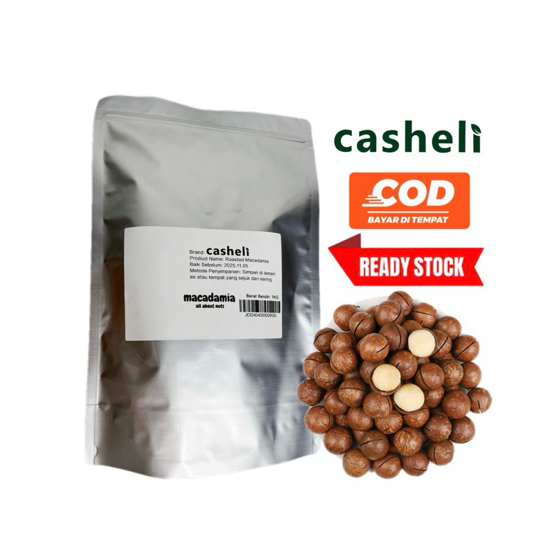 

casheli Roasted Macadamia Nuts Kacang Milky Flavor Camilan Rasa Susu Size Besar