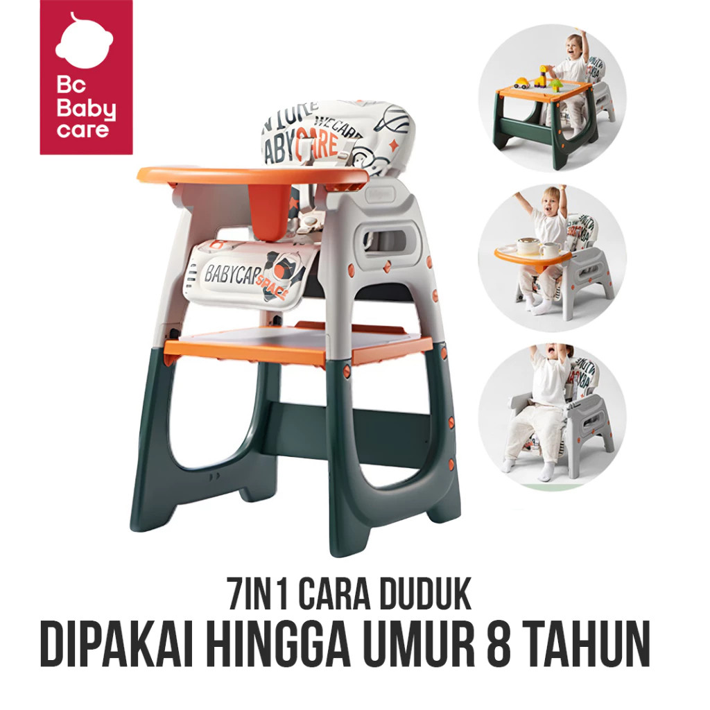 TERLARIS BC Babycare Kursi Makan Bayi Portable High Chair Meja Lipat