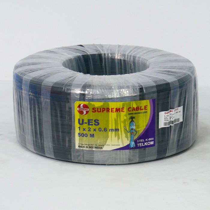 Supreme Kabel Telepon Hitam Outdoor Dropwire / Drop Wire ( 100 Meter )CO