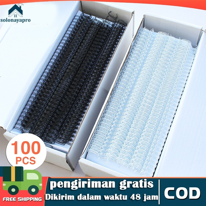 

Spiral Kawat / Ring Kawat Jilid Spiral 3:1 34 Lubang Warna Hitam / Putih