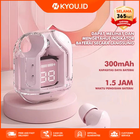 【COD】Headset Bluetooth TWS HK3 Headset Nirkabel Peredam Bising Cerdas Bodi Transparan Bluetooth 5.3 