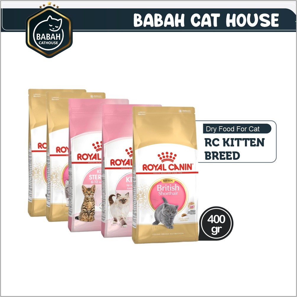 400gr ROYAL CANIN KITTEN BREED cat food persian british mainecoon sterilised makanan anak kucing rc 