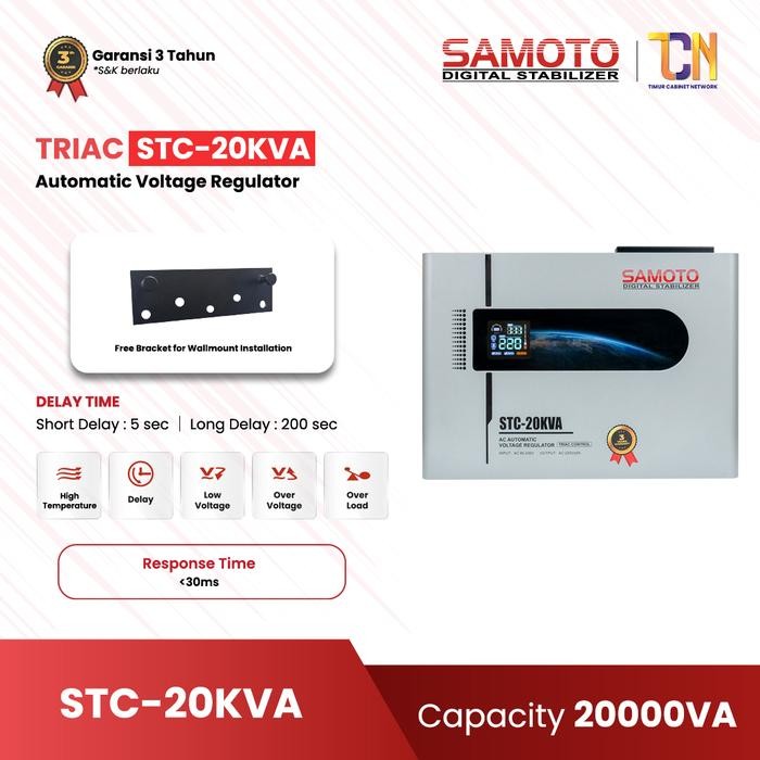 Stabilizer Samoto 20000VA STC20000 Triac Control Digital Stavolt Stabiliser Listrik STC20KVA Single 