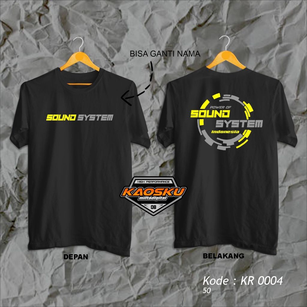 Kaos Sound System | Tshirt Best Seller | Desain Tema Sound System | Bisa Costum Nama