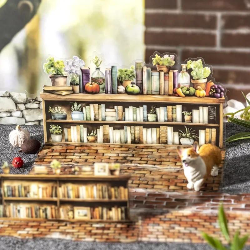 

20Pieces strips landscaping European vintage Background decorative Stationery Scrapbook 160*76mm Stickers Life gallery long