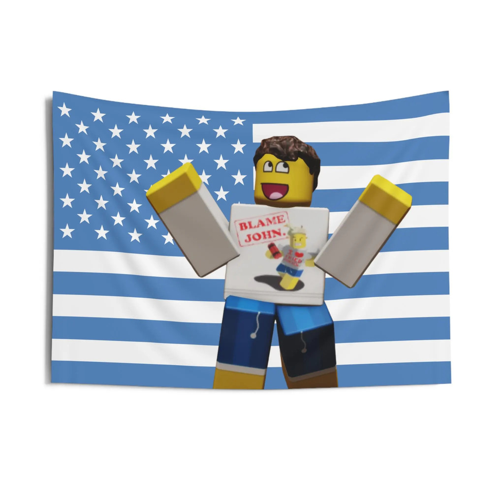 

John Shedletsky American Flag Wall Tapestry Indoor Home Room Wall Hanging Roblox Inspired Patriotic Design Perfect For Gamers