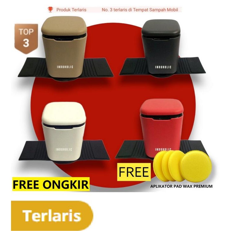 dijual_Tempat sampah mobil kulit Tong sampah mobil Tempat tissue mobil Shinpo - model kotak, Putih