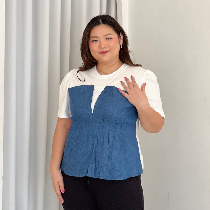 NOFOSHOP Duchess Atasan Jeans Tshirt Sillva / Atasan Bigsize Kemben Jeans/ Atasan Bigsize Duchess / 