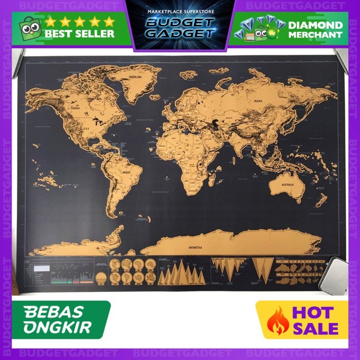 Poster Peta Dunia Hiasan Dinding