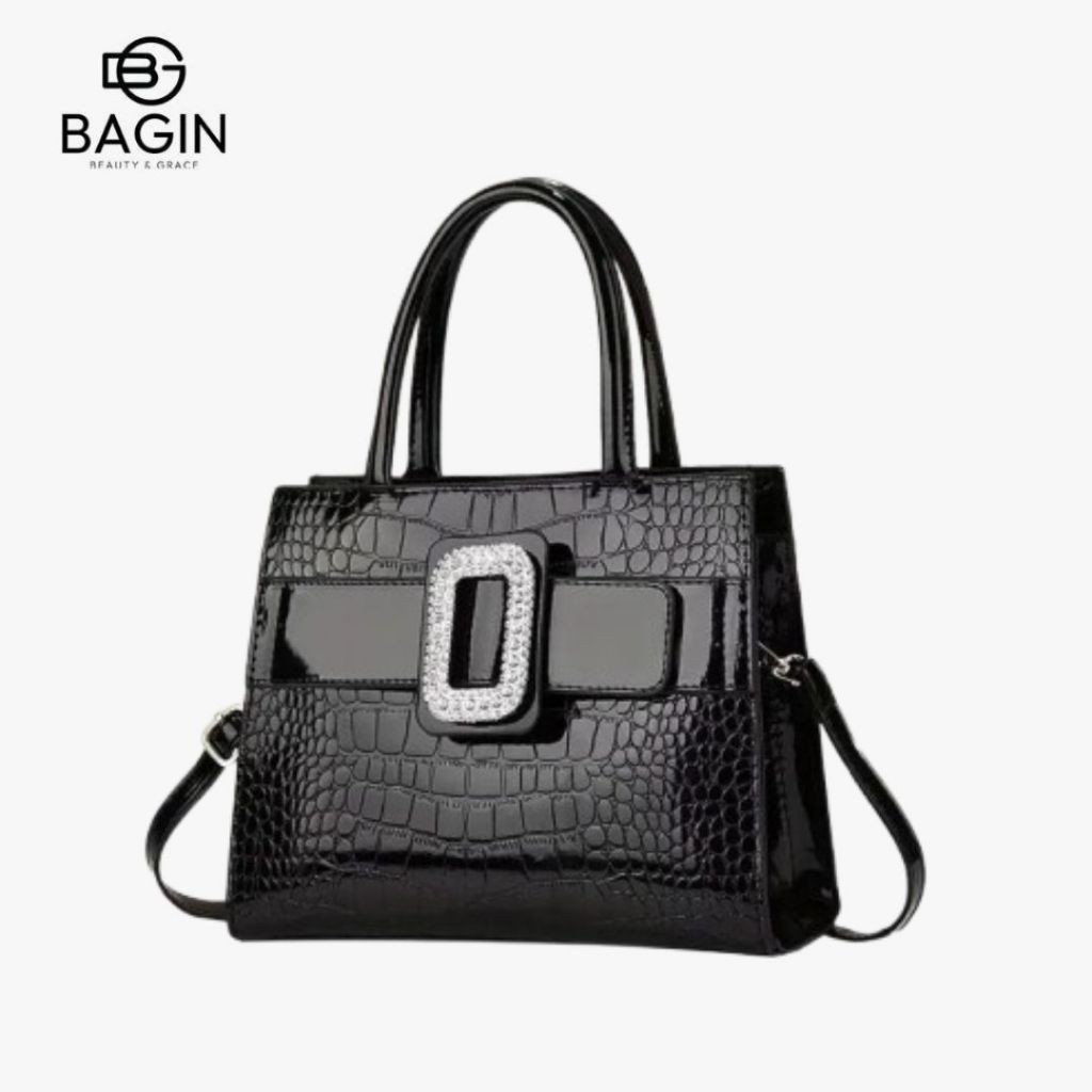 【BAGIN】Ginela Bag - Tas Wanita Handbag Motif Croco Elegan [gy-739]