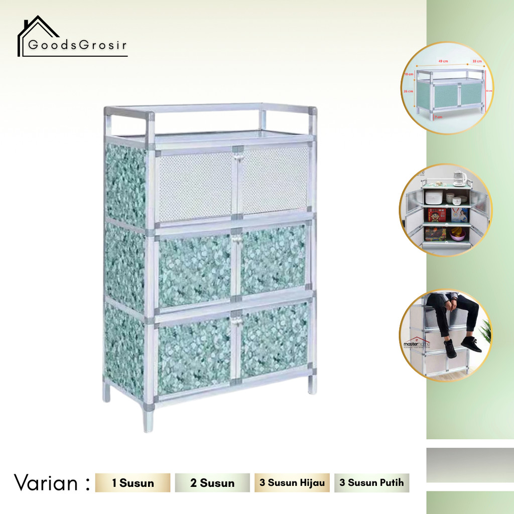 Goods Lemari Piring Alumunium Minimalis| Rak Piring Jumbo | Lemari Piring Susun | Lemari Serbaguna P