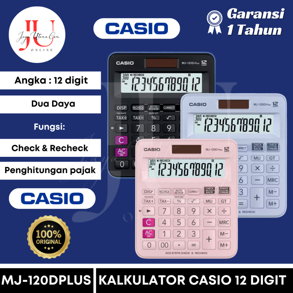 

KAYDEN STORE Kalkulator Casio MJ 120D / MJ 100D PLUS CHECK CORRECT