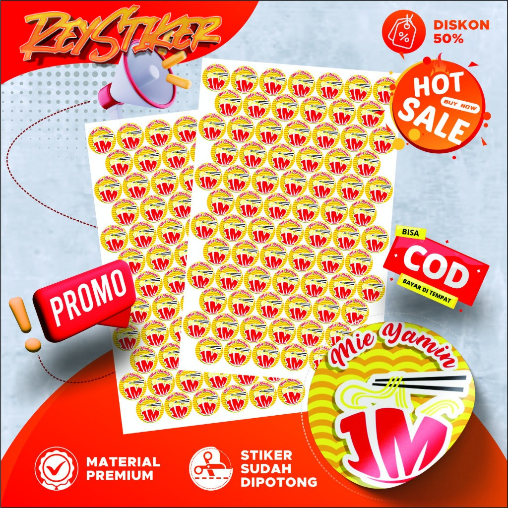 

Cetak Custom Stiker Label Makanan Minuma + Potong | Print Sticker A3 Free Logo