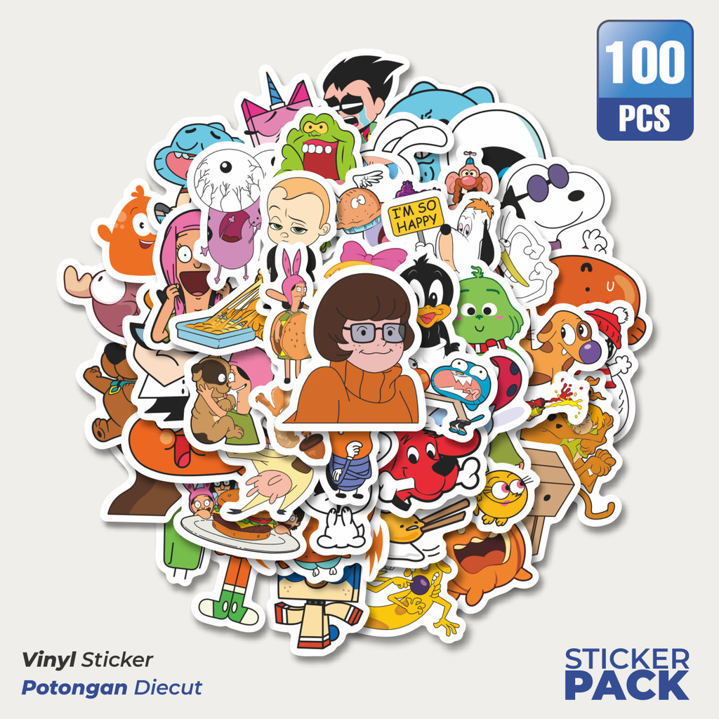 

Stiker Vinyl Stiker Cartoon V2 Stiker Waterproof Aesthetic- Untuk Laptop, Motor, dan Helm - Paper Stationery Pack