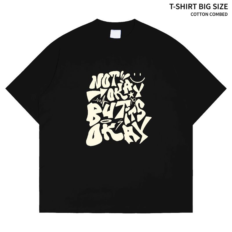 Premium DTF Jumbo Pria Premium Unisex Ukuran Jumbo Cotton Combed 24s Kaos