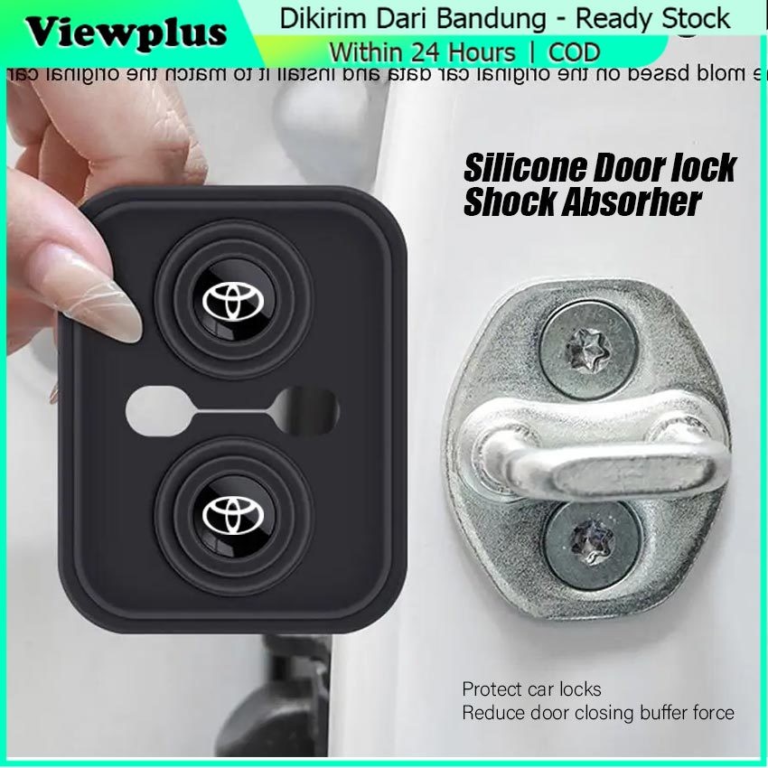 4Pcs Karet Car Door Lock Cover Degan Logo Toyota Avanza Fortuner Lama Innova Lama Calya Agya Altis L