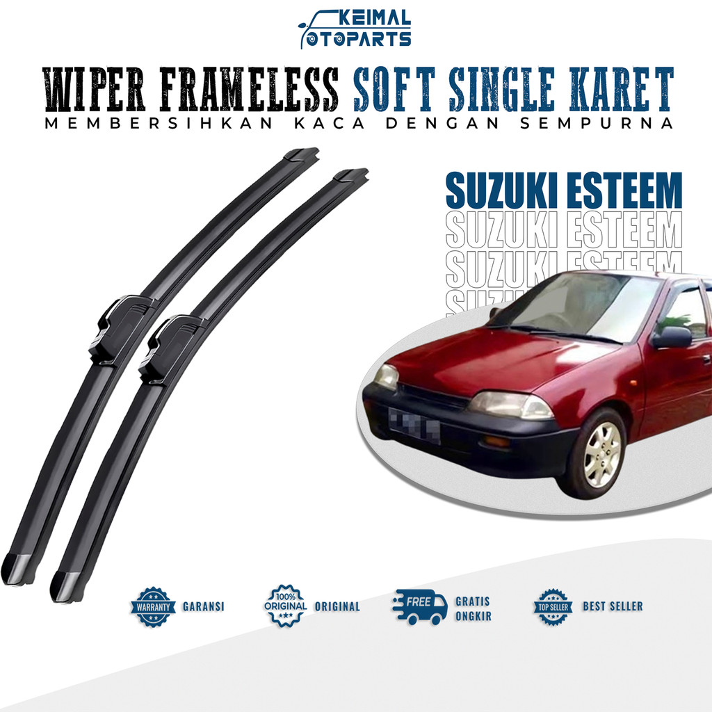 Wiper Frameless Mobil Suzuki Esteem Sapuan Kaca Mobil Model Frameless Banana Karet 1 Set Variasi Mob