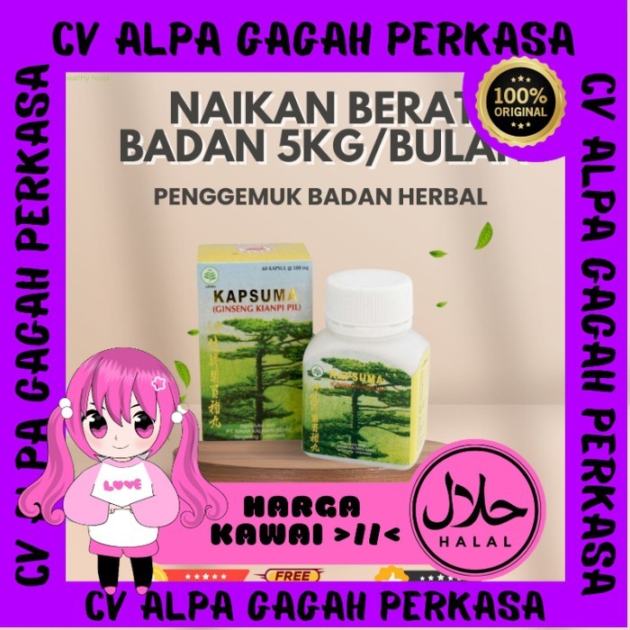 『Alpaa Stores TH』 Ori BEST PROMO Kapsuma (Ginseng Kiann pii Pill Original) Penggemuk Badan Permanen 
