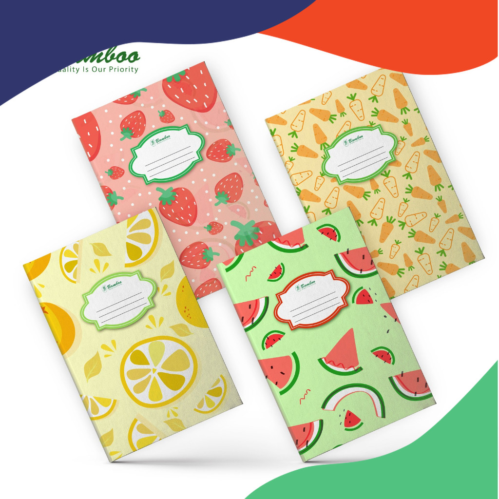 

COD Bamboo Buku Folio Garis Hard Cover ( F4 ) - Fruit Series 80 Lbr HOTT