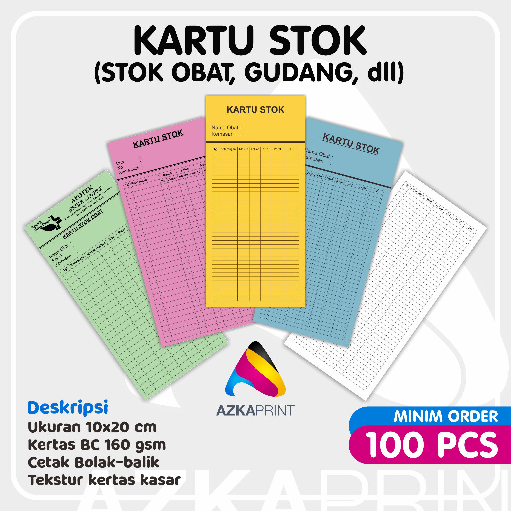 

Cetak Kartu Stock / Persediaan Barang, Kartu Iuran, Kartu Absen - Kartu Stok Obat