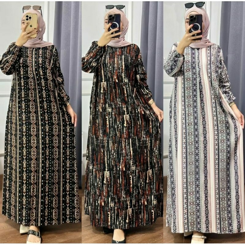 Daster Gamis DP Anita Rayon Premium Viscose LD 120 PB 135 - Dress Panjang Adem & Flowy
