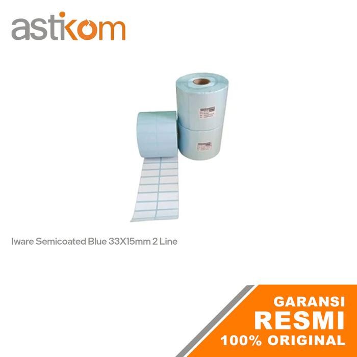 

Kertas Stiker Label Semicoated Blue IWare 33X15mm 2 Line 5000pcs 1 Roll FI