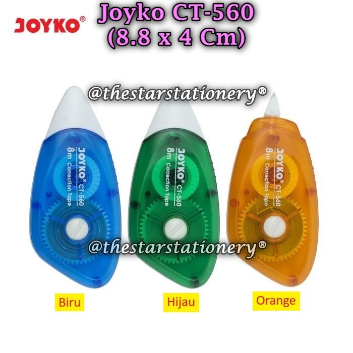 

(1 Biji) Correction Tape JOYKO CT-560 8M x 5mm / Correction Tape Pita Koreksi Joyko CT-560 (1 Biji)