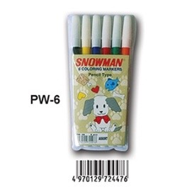 

Spidol Kecil Snowman 6 Warna Colouring Pen PW-6A - Spidol 6 warna Snowman / Spidol Kecil