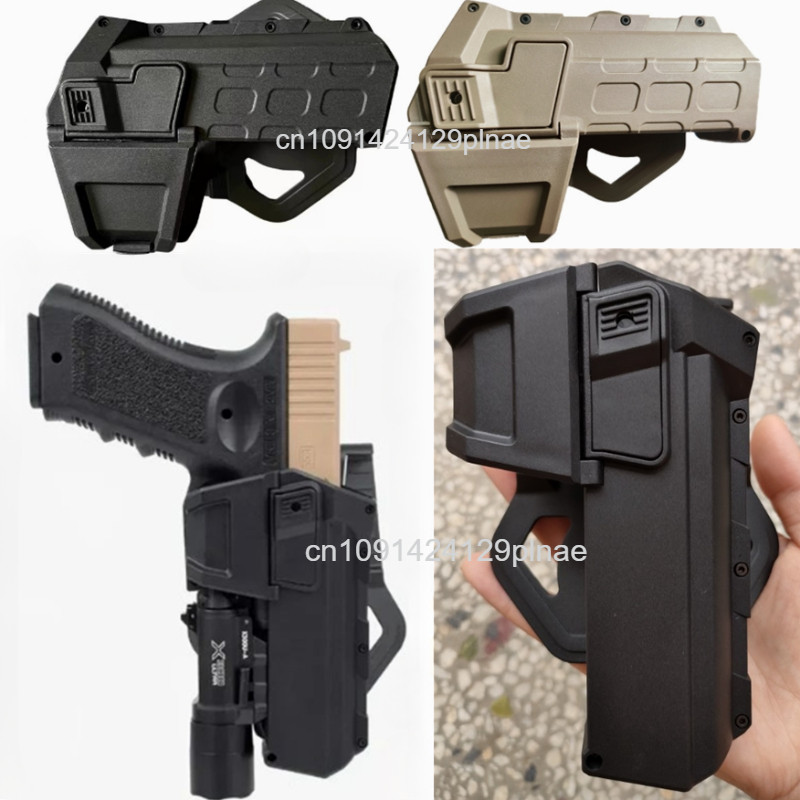 Tactical G ock 17 18 19 Movable Pistol Holster IR Laser Flashlight Mounted Airsoft Colt G17 Lock Gun