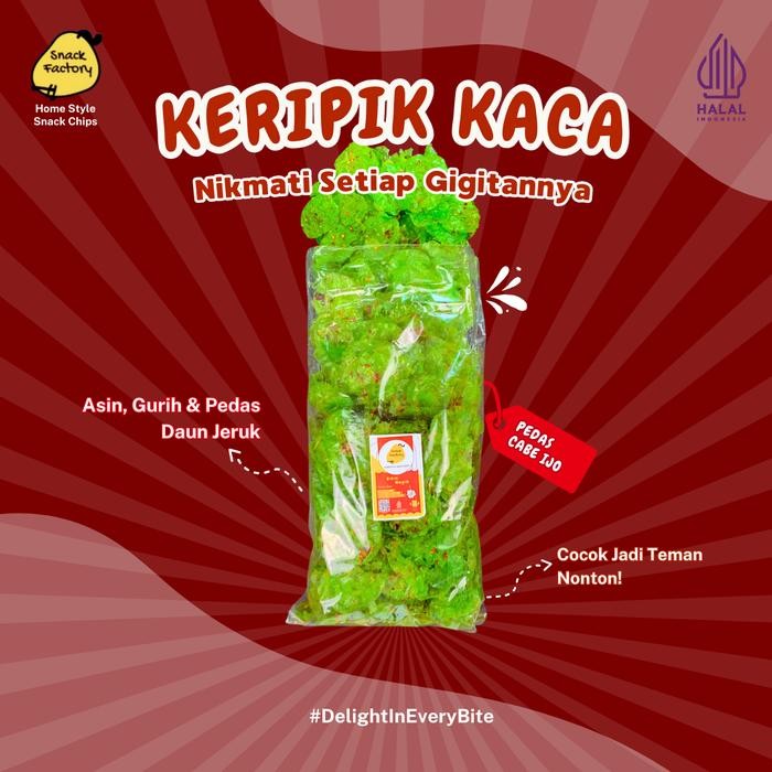 

SF Keripik Kaca 250g 500g dan 1Kg Pedas Daun Jeruk Keripik Viral Renyah snack singkong chips kripca kripik Asin Merah Food Cemilan - Original, 1 Kg[Terlaris]