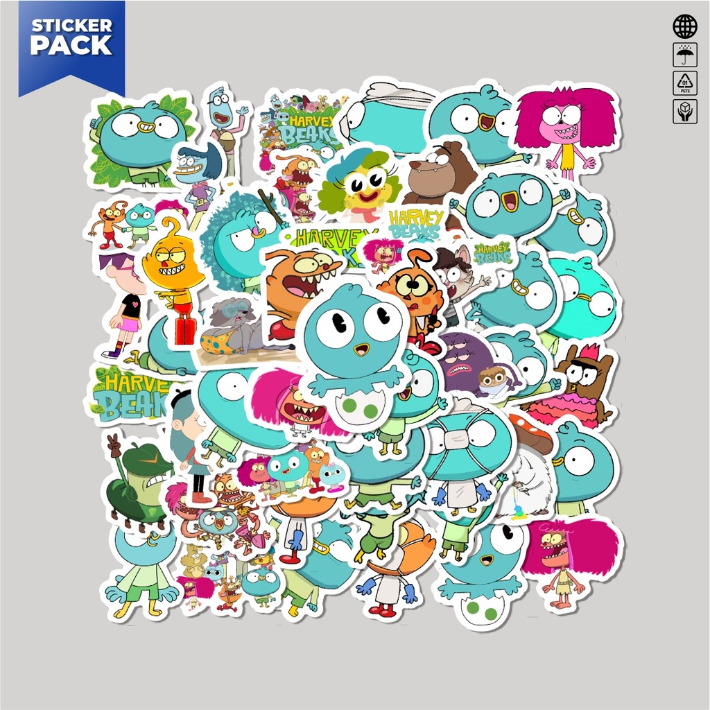 

[100PCS]Stiker Pack Stiker Kartun Harvey Beaks Aesthetic Vinyl Anti Air Dekorasi Sticker Laptop Buku Journal Koper Helm Casing HP Gitar Helm Skateboard