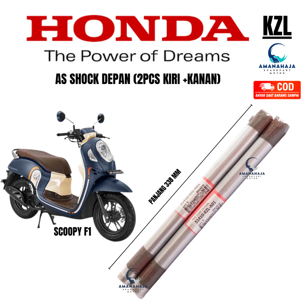 (GARANSI) ORI AS SHOCK DEPAN TIANG SHOCK SCOOPY FI (KZL) | SPAREPART ORIGINAL SUKU CADANG SEPEDA MOT