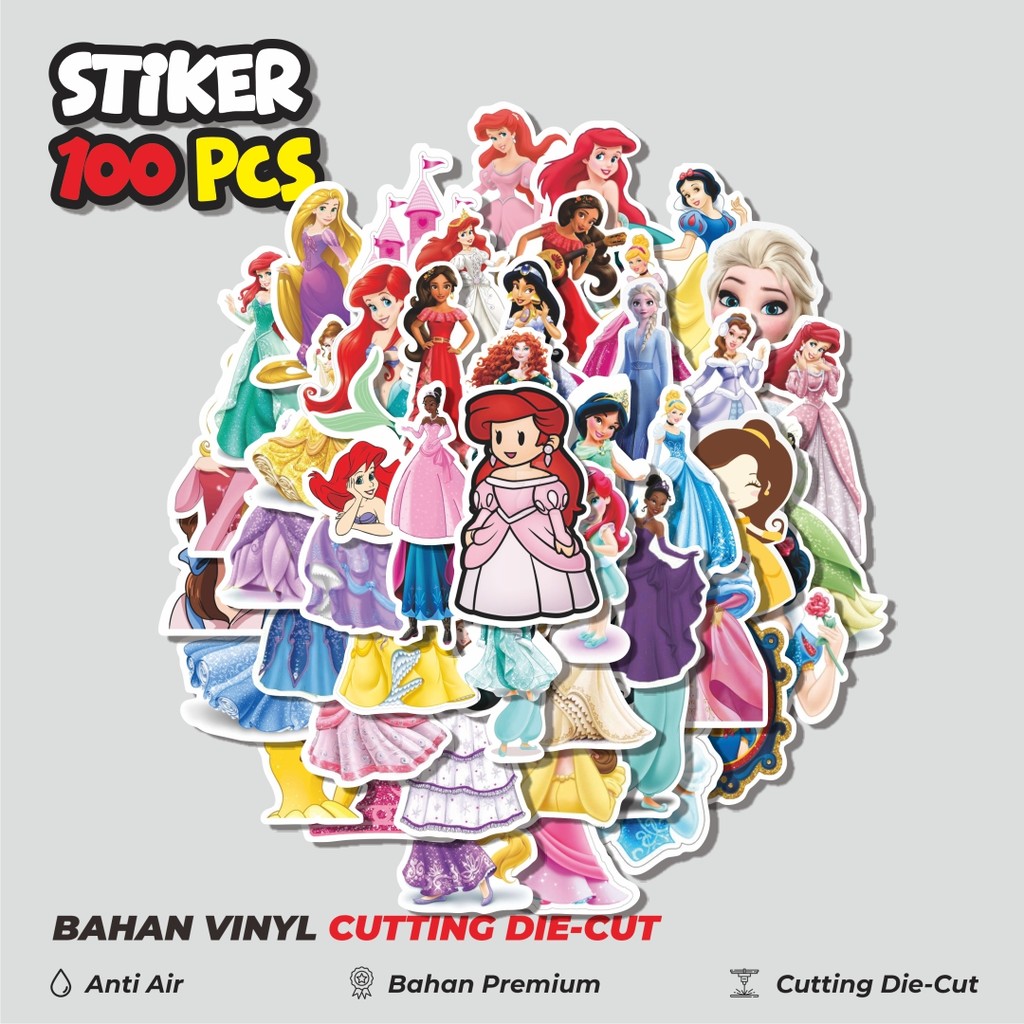 

Terbaru! 50 pcs Stiker Princess [Tuan Putri] Dekorasi Lucu Kreatif untuk Notebook, Skateboard, HP