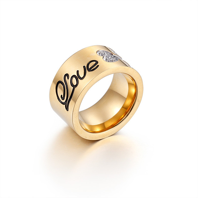 Cincin Cincin cincin jari telunjuk berlapis emas alfabet Inggris populer Eropa dan Amerika cincin ja