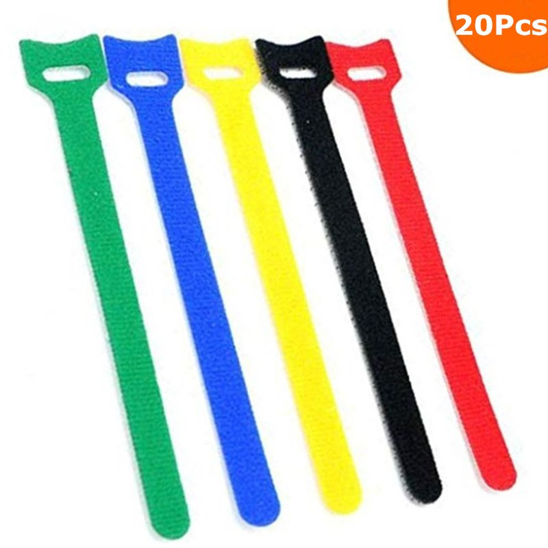 

20Pcs Reusable Nylon Cable Ties Fastening Earphone Cable Cord Organizer Mouse Line Management 12*200mm