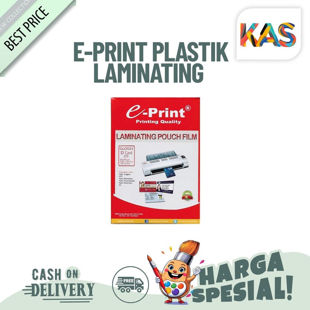 

E-Print Plastik Laminating Pouch ID Card Ukuran KTP 100micron (100 Lembar)
