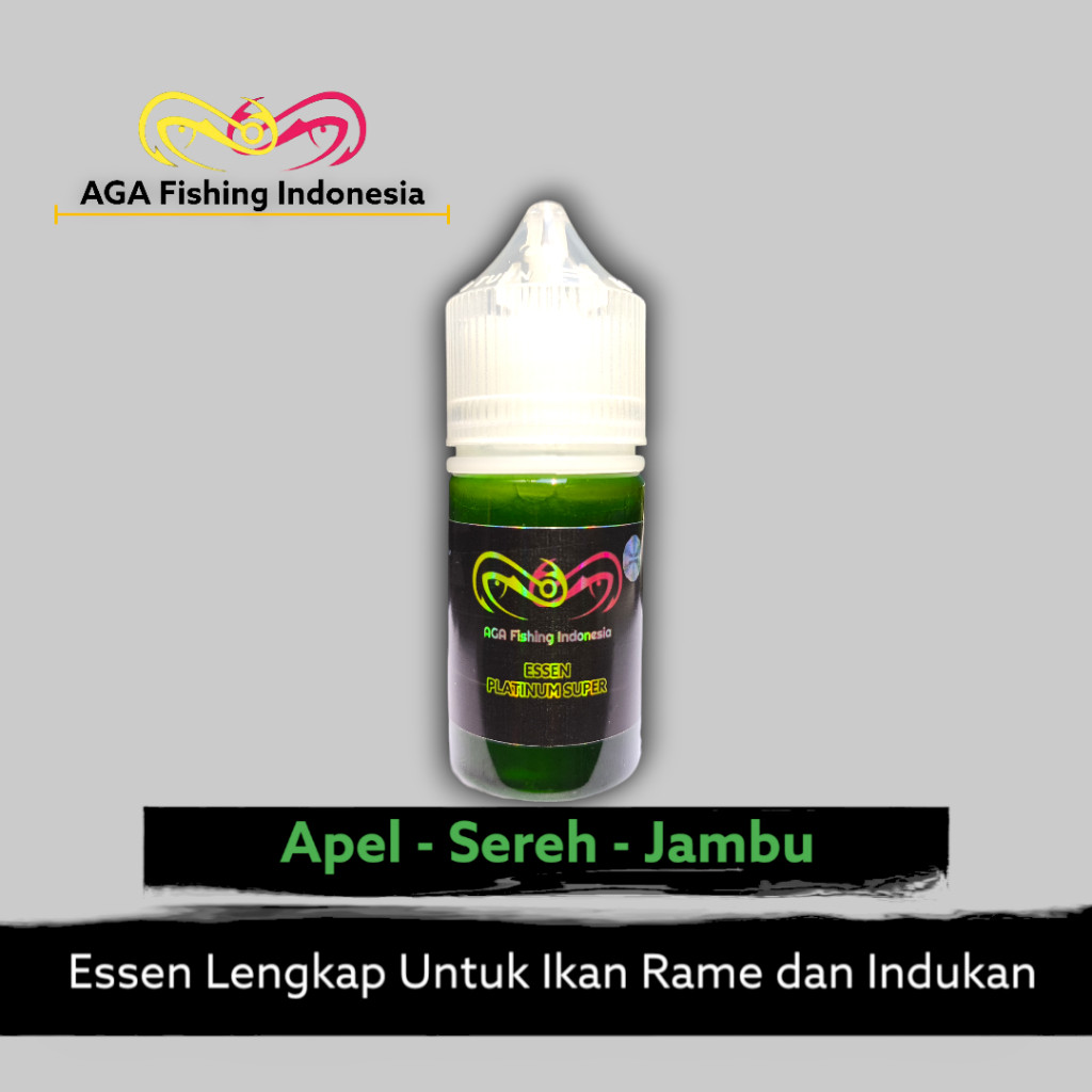 

AGA Essen Oplosan Aroma Apel Sereh Jambu Umpan Pancing Semua Jenis Ikan 15ml 30 ml