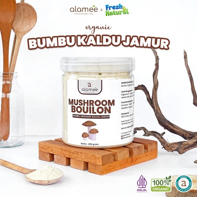 

ALAMEE Kaldu Jamur NON MSG Bubuk Mushroom Powder Bumbu Dapur Spice Toples Seasoning 400gr freshandnatural