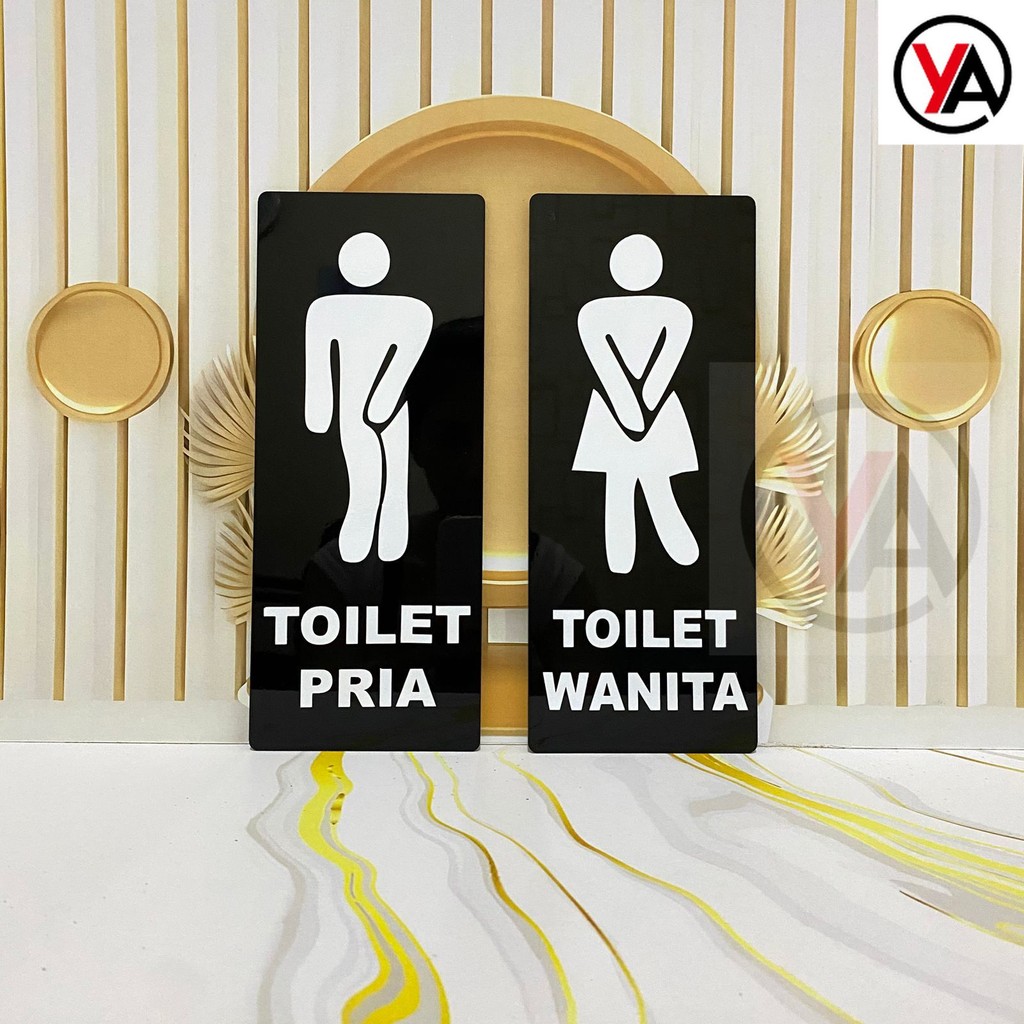 YA Toilet Sign Akrilik | Tulisan Toilet bahan akrilik