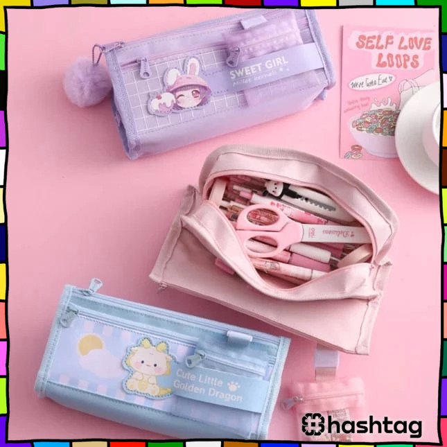 

#️⃣ Kotak Pensil Ala Korean Student Motif Kartun Lucu Kotak Pensil Karakter Kartun Y3504