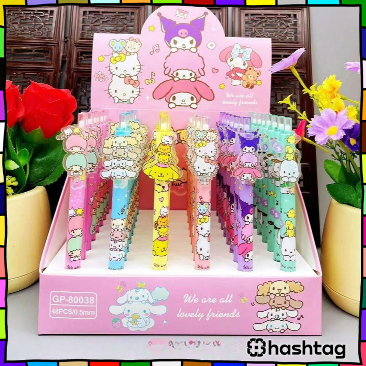 

#️⃣ PEN GEL MODEL CETEK KLIK SANRIO MELODY CINNAMOROLL KUROMI/PULPEN LUCU AKRILIK KARAKTER SANRIO Y3362
