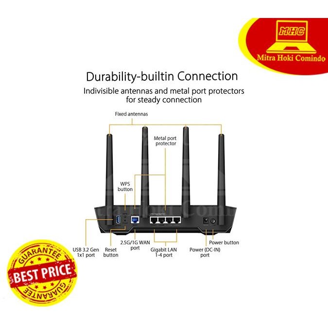 WIRELESS ROUTER ASUS RT-AX4200 TUF WIFI ROUTER ASUS RT-AX4200 TUF